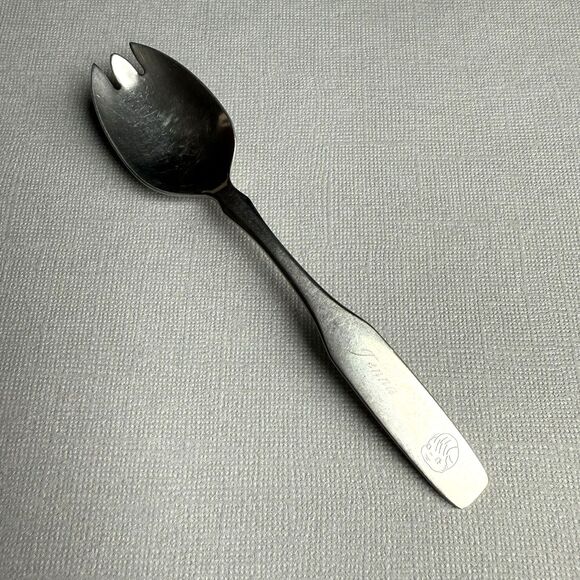 VTG Community Stainless engraved JENNA Baby Spoon Spork 5-in - Picture 2 of 6